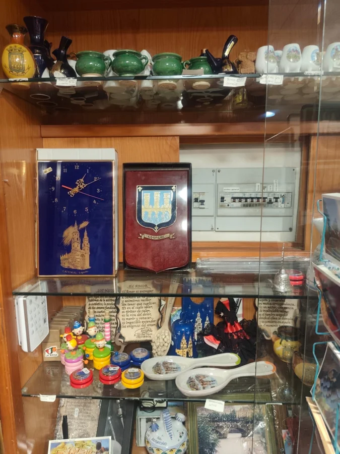 souvenir shop display shelves merchandise