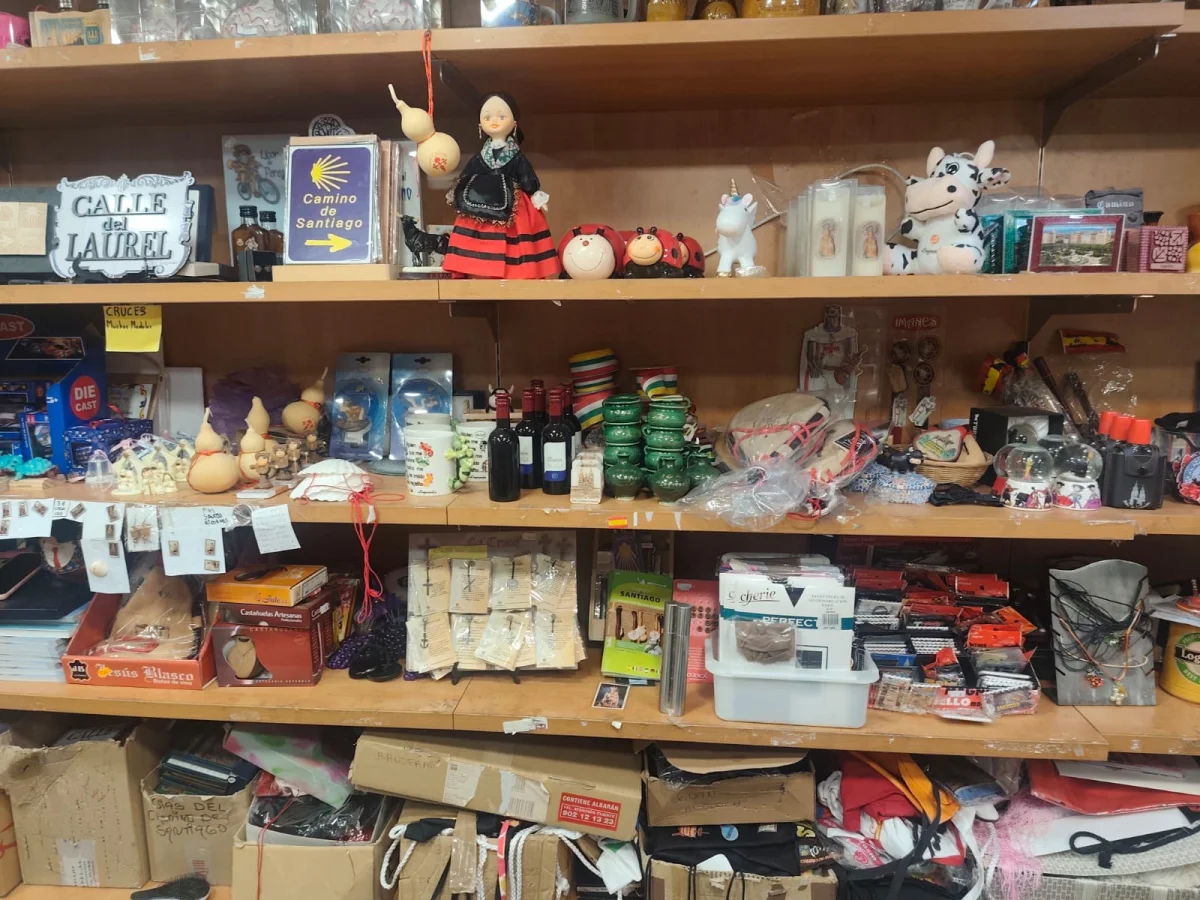 souvenir shop display shelves merchandise