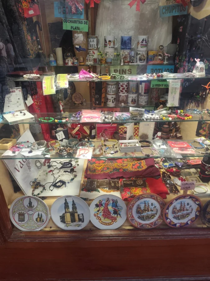 souvenir shop display shelves merchandise