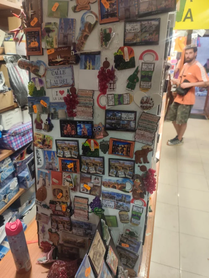 souvenir shop display shelves merchandise