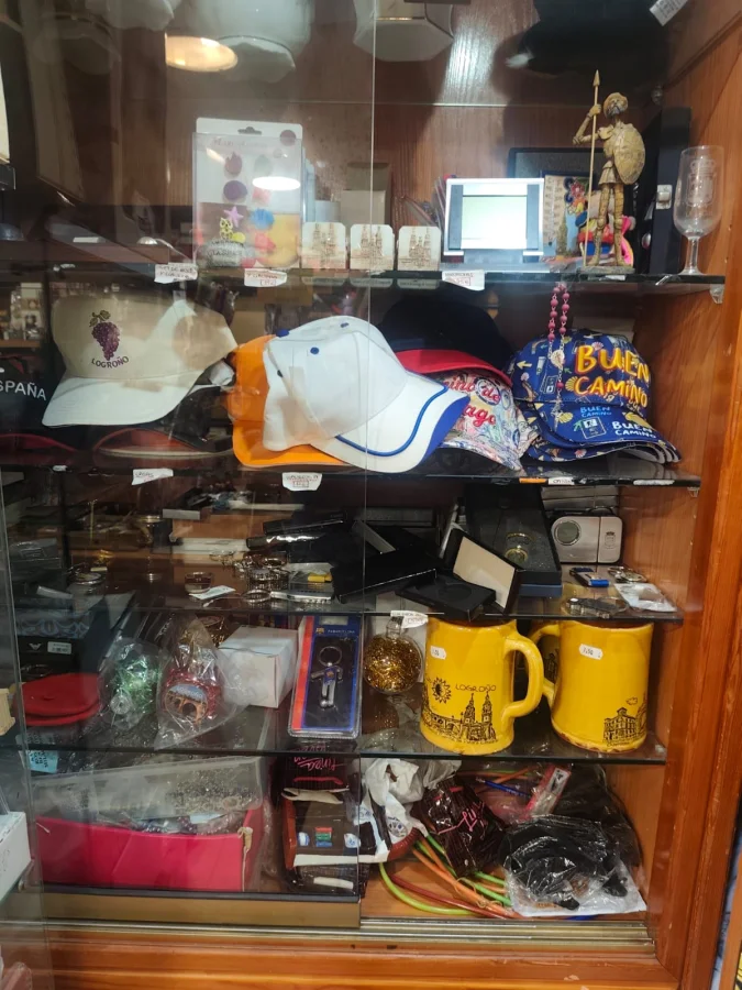 souvenir shop display shelves merchandise