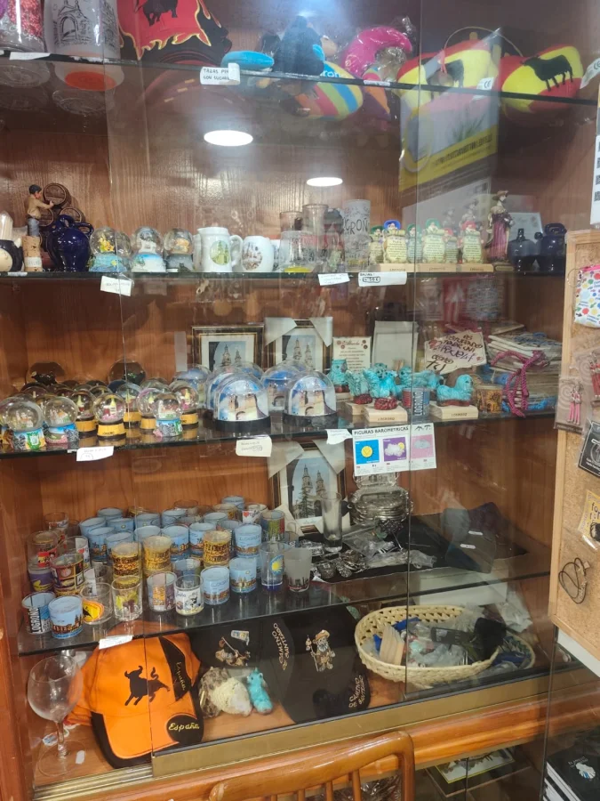 souvenir shop display shelves merchandise